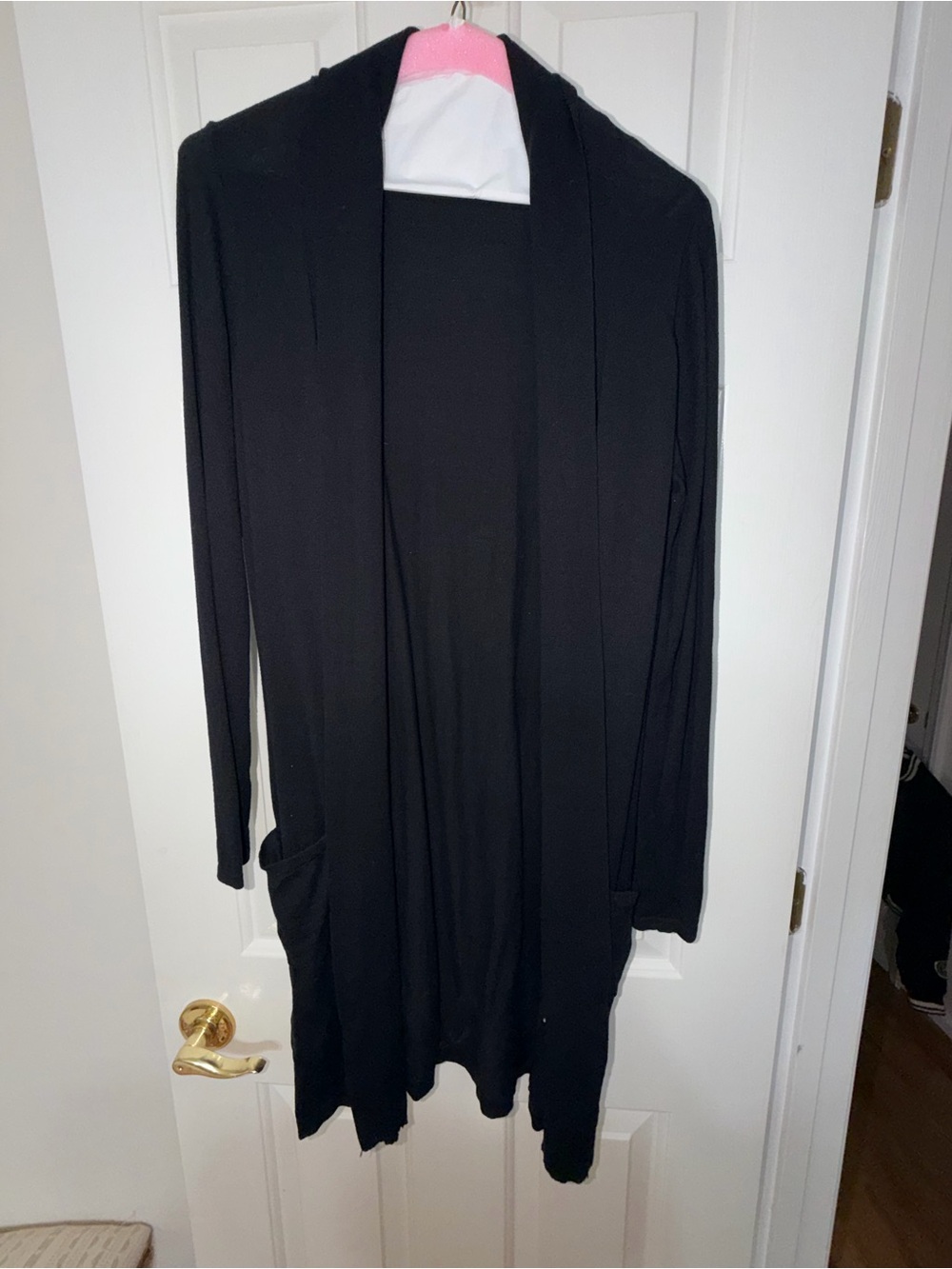 august silk Black Open-Front Longline Cardigan